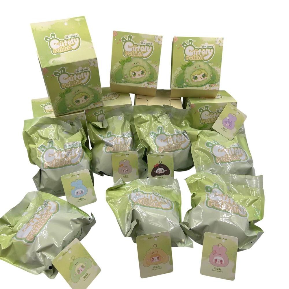 Yalli x Yooki Cutely Rabbit Plush Keychain Figure Set of 7 Confirmed Sealed Bag